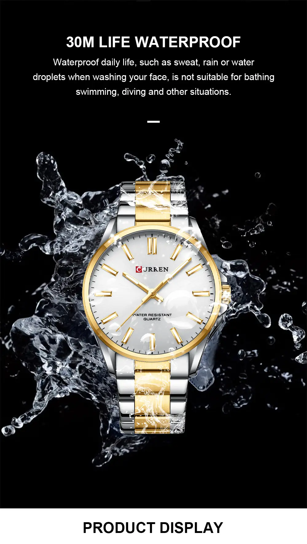 CURREN Men's Green Water Resistant Steel Watch — feature 11