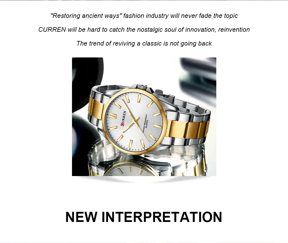CURREN Men's Green Water Resistant Steel Watch — feature 3