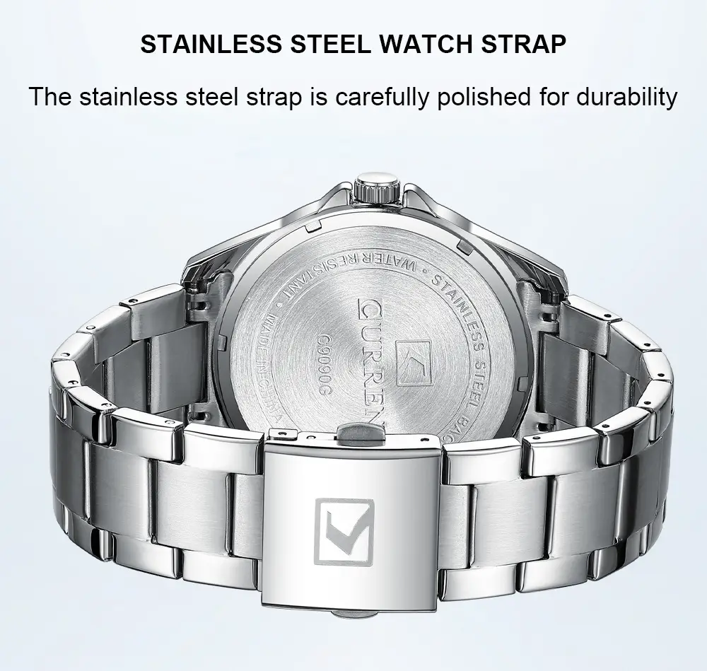 CURREN Men's Green Water Resistant Steel Watch — feature 9
