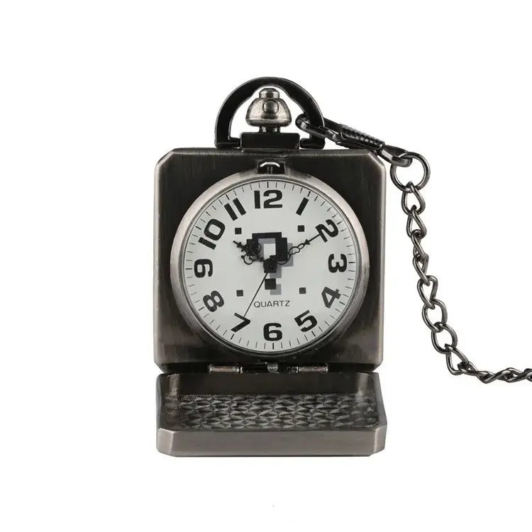 Retro Super Mary Square Question Mark Waist Chain Pocket Watch - Image 3