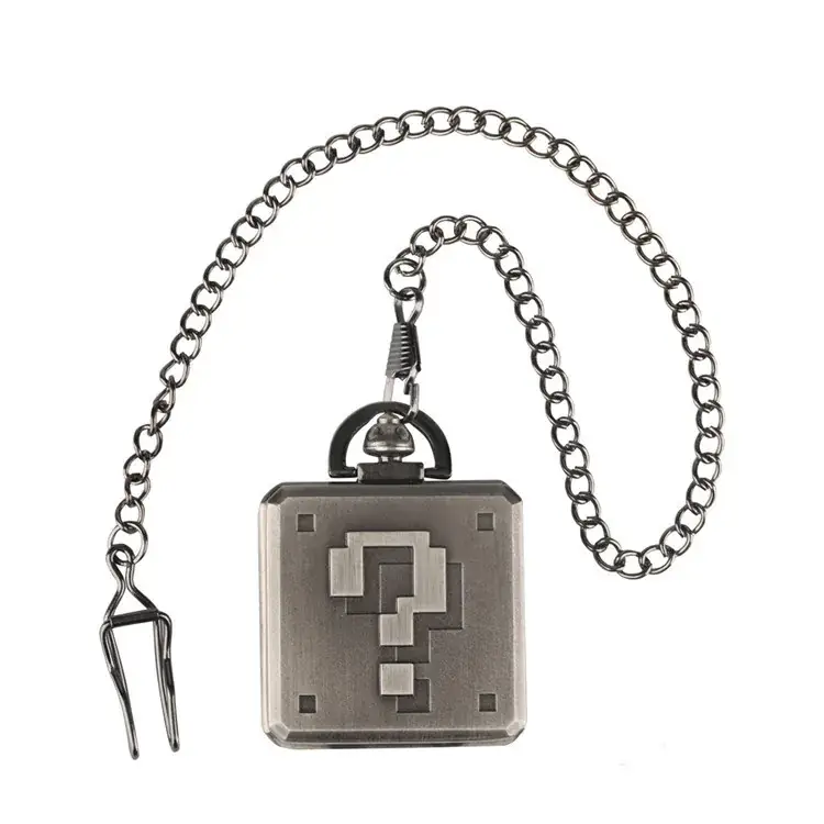 Retro Super Mary Square Question Mark Waist Chain Pocket Watch - Image 4