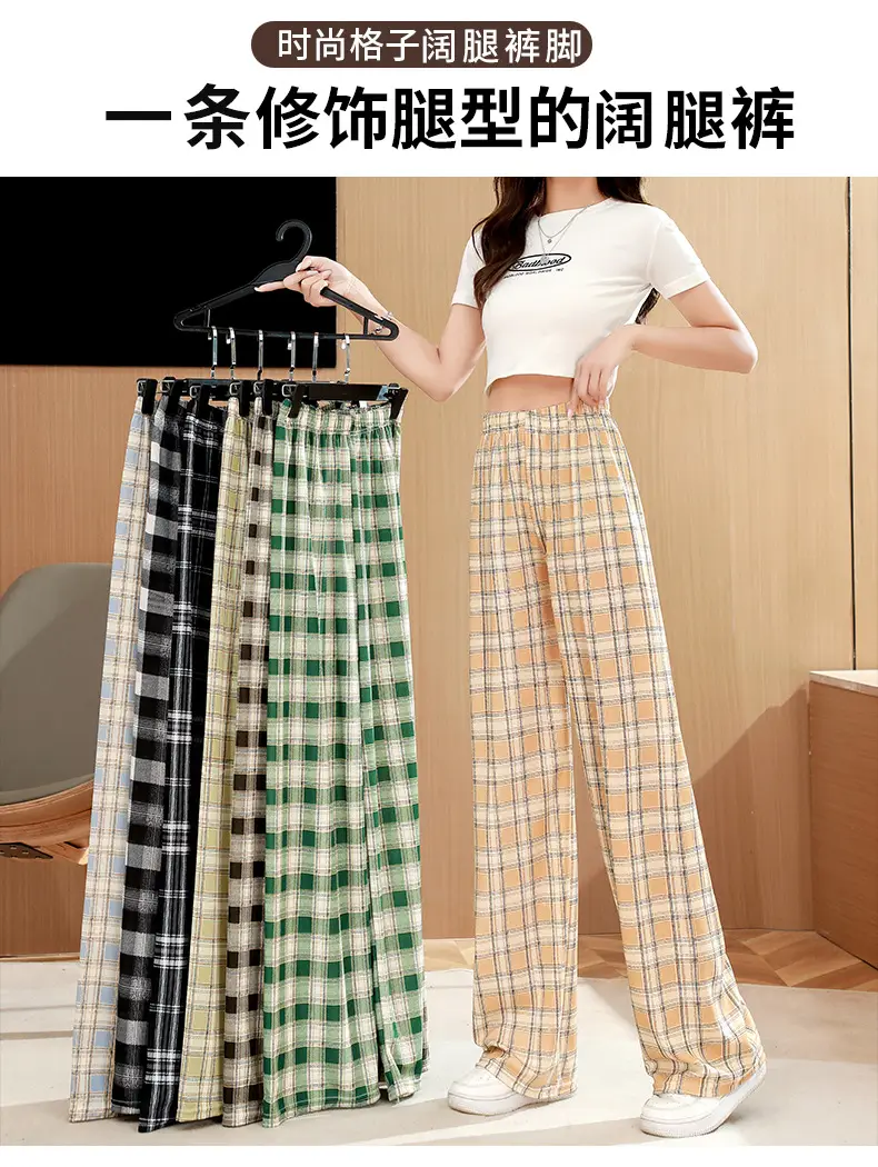 Black White Checkered Women's Slimming Pants — feature 1