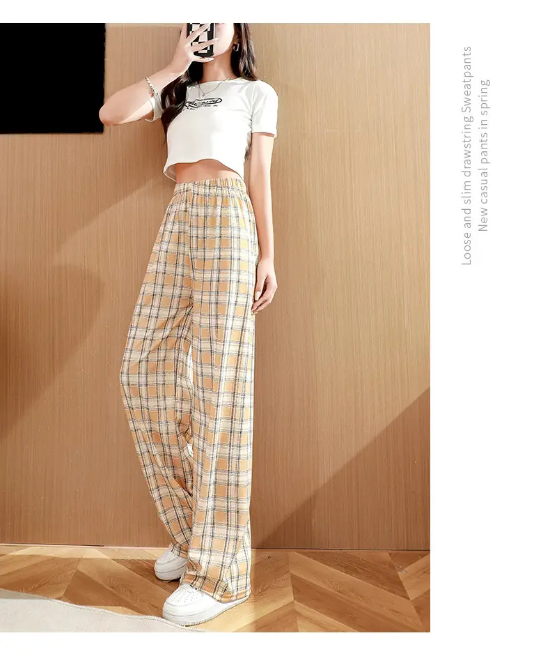 Black White Checkered Women's Slimming Pants — feature 15