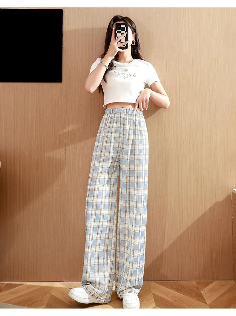 Black White Checkered Women's Slimming Pants — feature 18