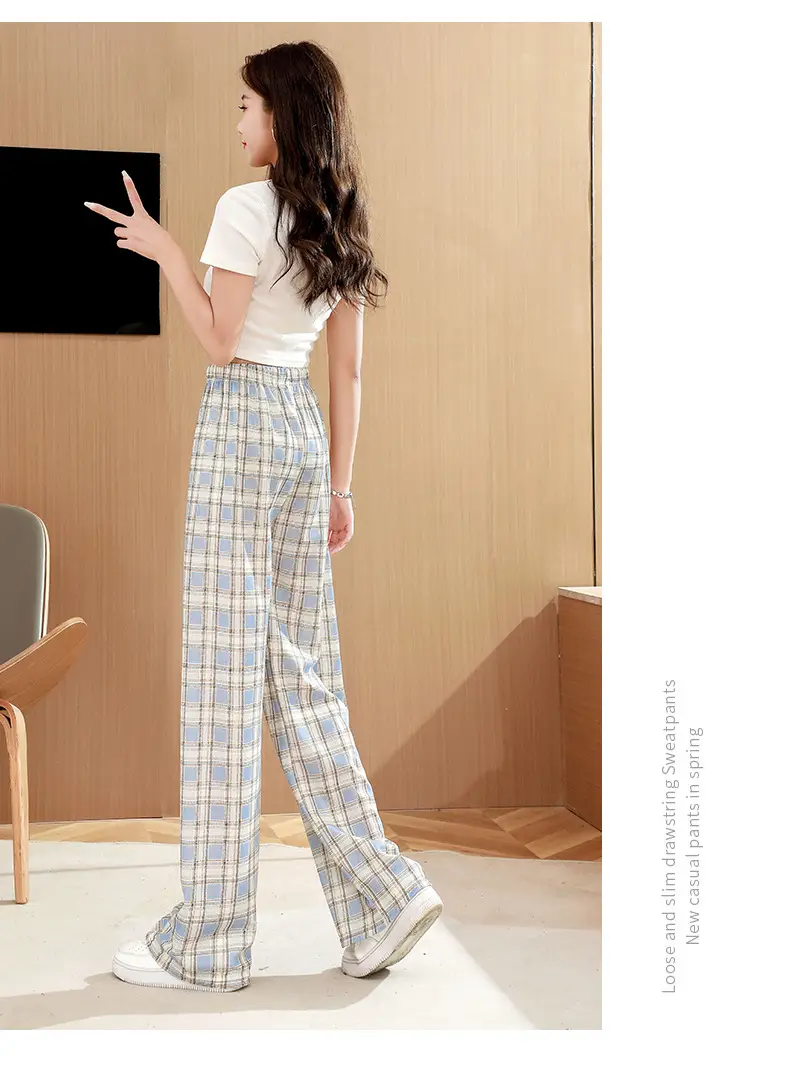 Black White Checkered Women's Slimming Pants — feature 21