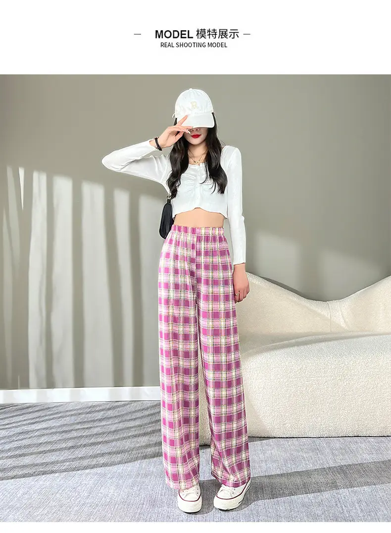 Black White Checkered Women's Slimming Pants — feature 31