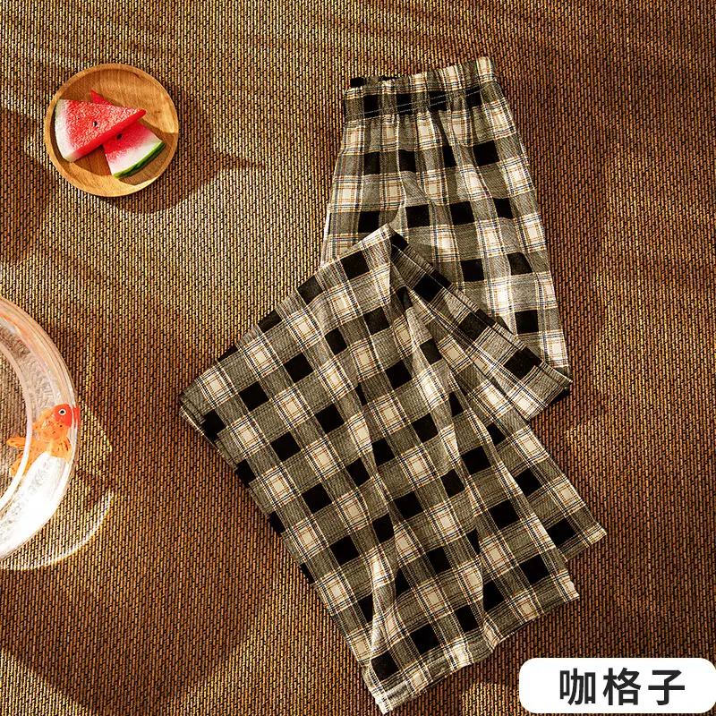 Black White Checkered Women's Slimming Pants - Image 2