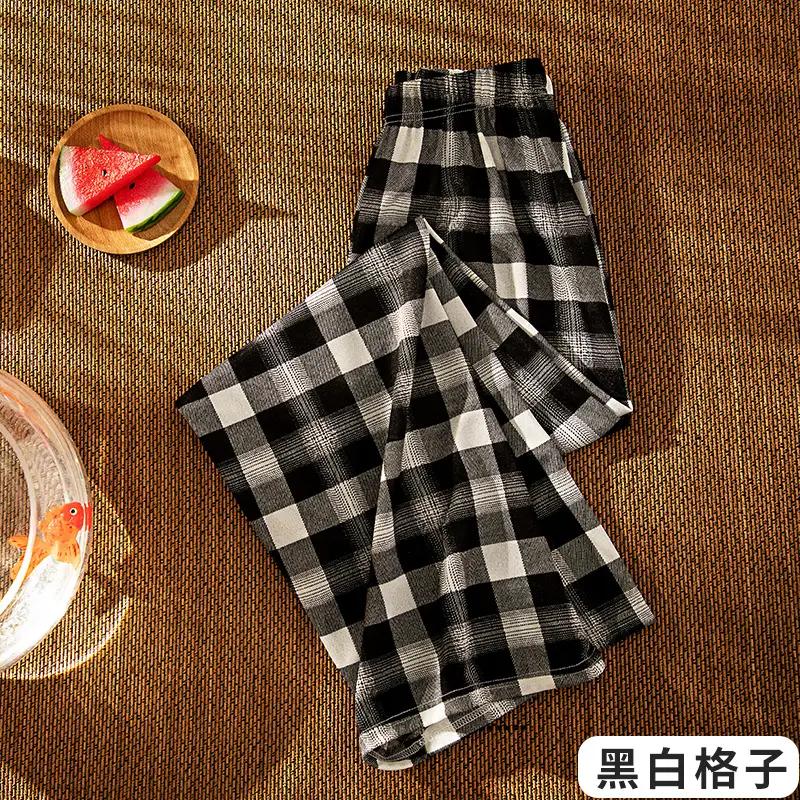 Black White Checkered Women's Slimming Pants - Image 3
