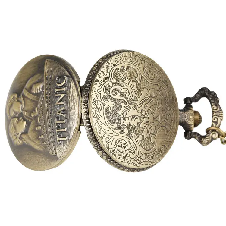 Titanic Theme Pocket Watch Couple Memorial Watch