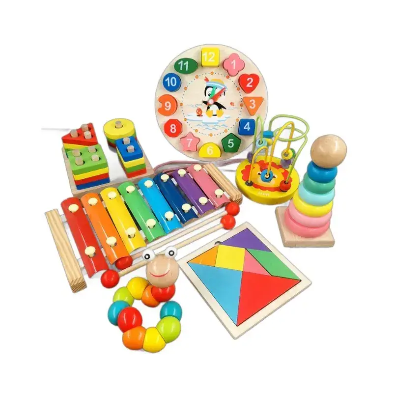 Baby Wooden Toy Set with 8 Tones Knocking Music
