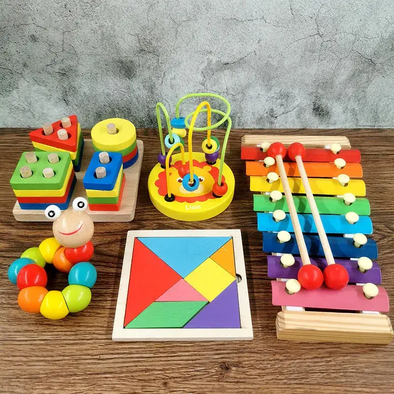 Baby Wooden Toy Set with 8 Tones Knocking Music