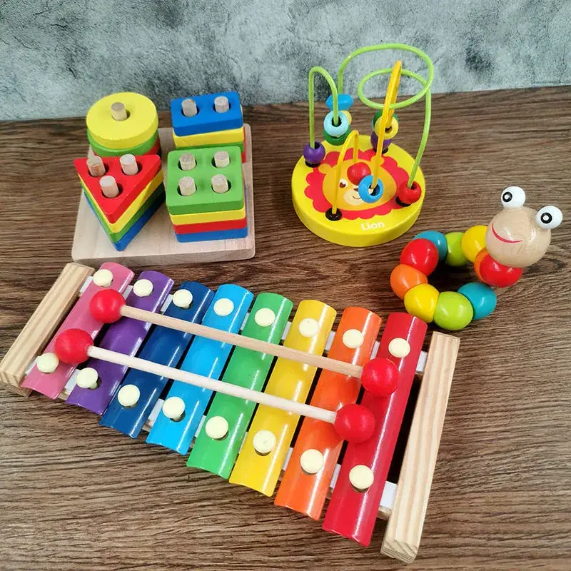 Baby Wooden Toy Set with 8 Tones Knocking Music
