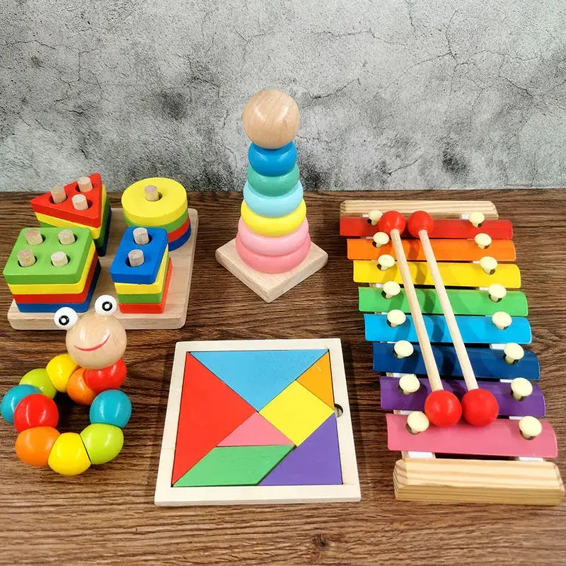 Baby Wooden Toy Set with 8 Tones Knocking Music