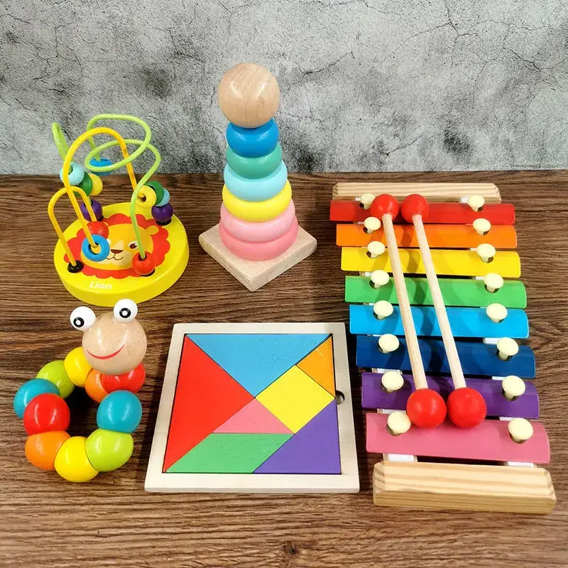 Baby Wooden Toy Set with 8 Tones Knocking Music