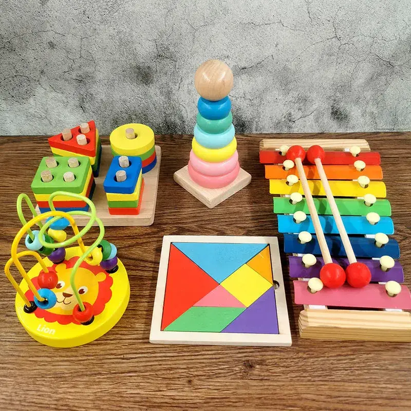 Baby Wooden Toy Set with 8 Tones Knocking Music