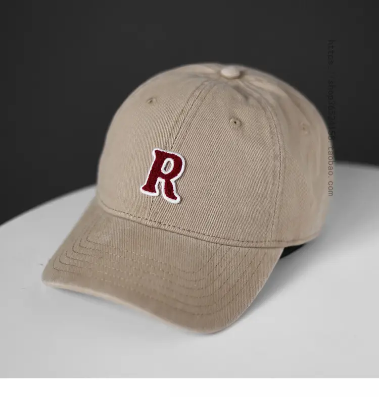 Women's Korean Letter Face Cap Beige Baseball — feature 14