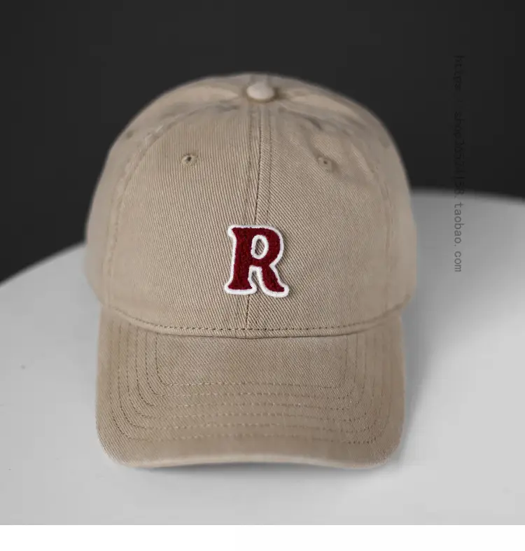 Women's Korean Letter Face Cap Beige Baseball — feature 18