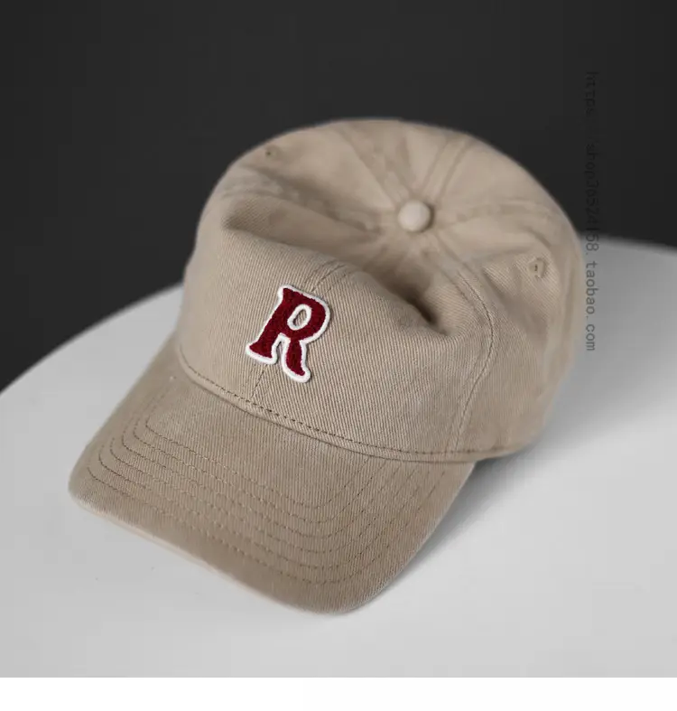 Women's Korean Letter Face Cap Beige Baseball — feature 19