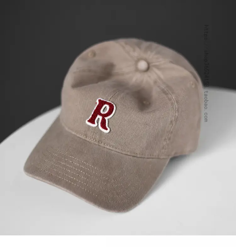 Women's Korean Letter Face Cap Beige Baseball — feature 21