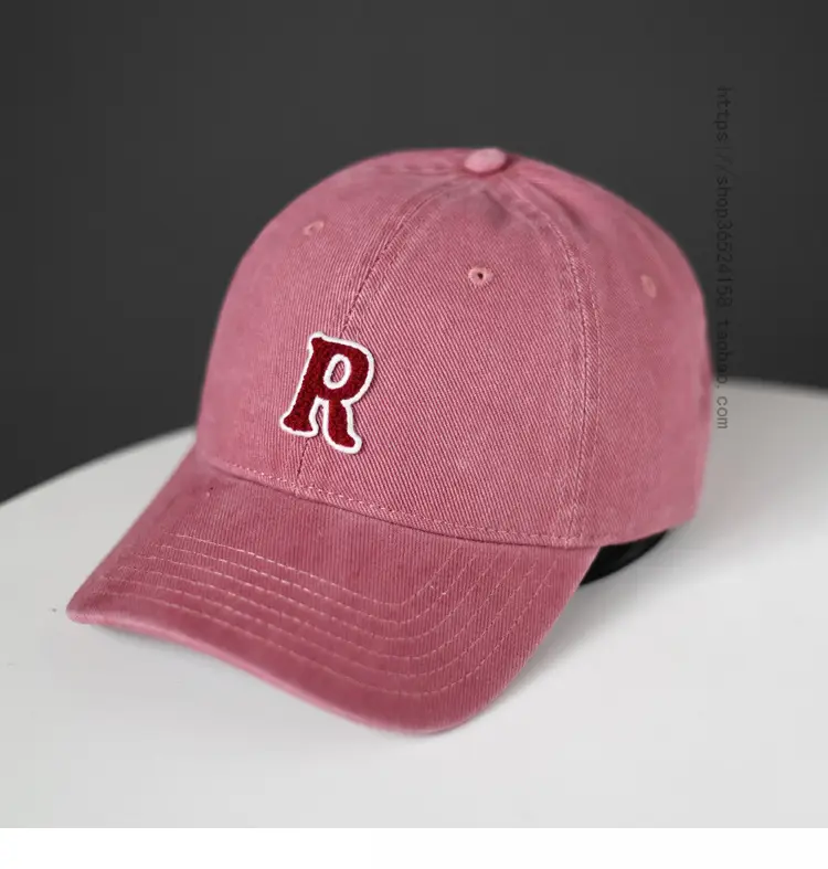 Women's Korean Letter Face Cap Beige Baseball — feature 5