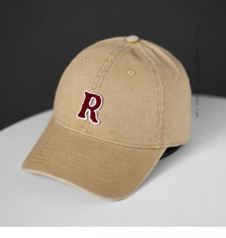 Women's Korean Letter Face Cap Beige Baseball — feature 7