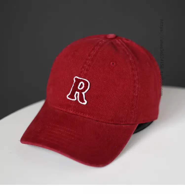 Women's Korean Letter Face Cap Beige Baseball