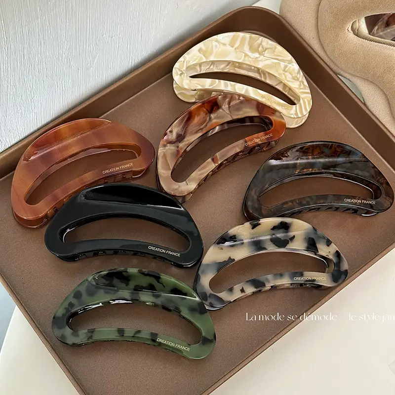 Acetate Hair Clip Gold Label Women Accessory Updo Shark Clip — feature 1