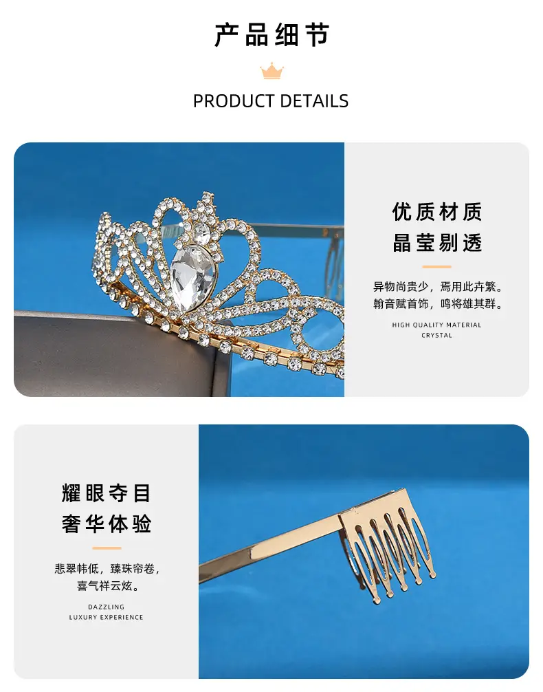 Crystal Crown Headband for Party & Wedding Banquet Dress Up — feature 9