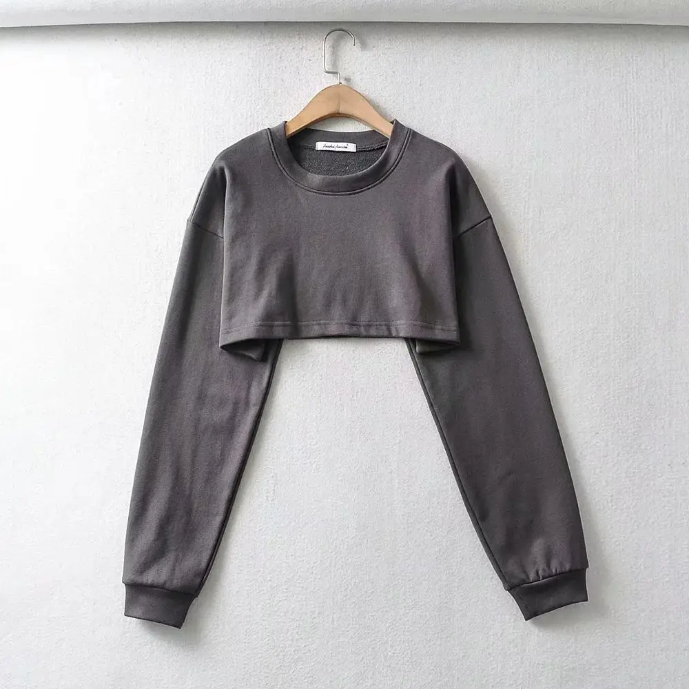 Loose Sweatshirt Shorts Set for Women Black Casual — feature 5