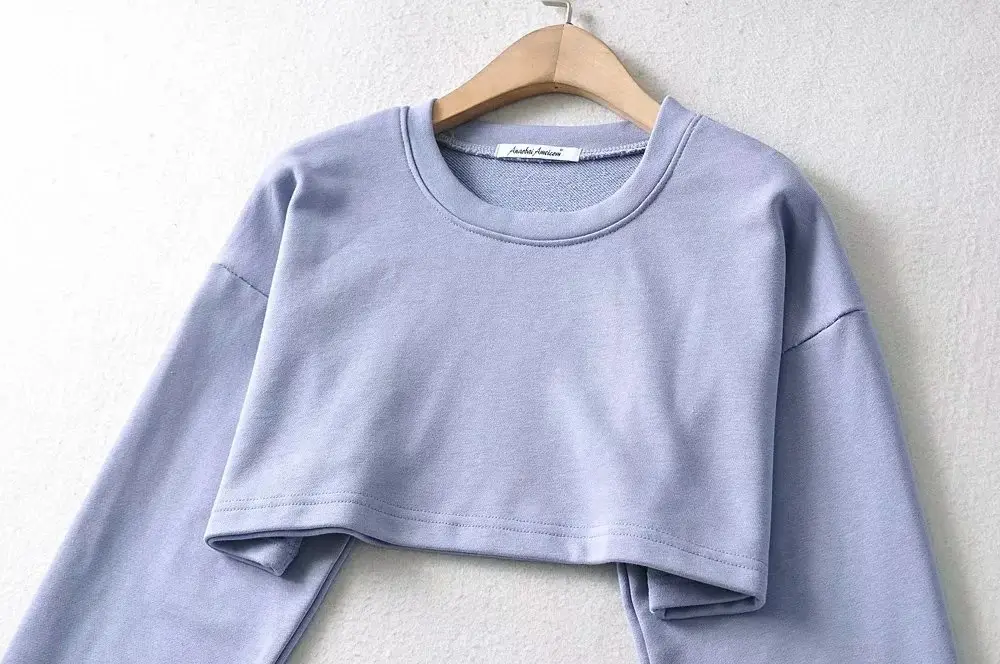 Loose Sweatshirt Shorts Set for Women Black Casual — feature 7