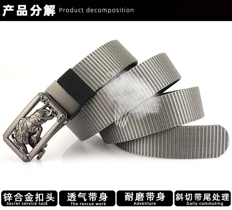 Men Green Embroidered Belt with Silver Buckle — feature 10