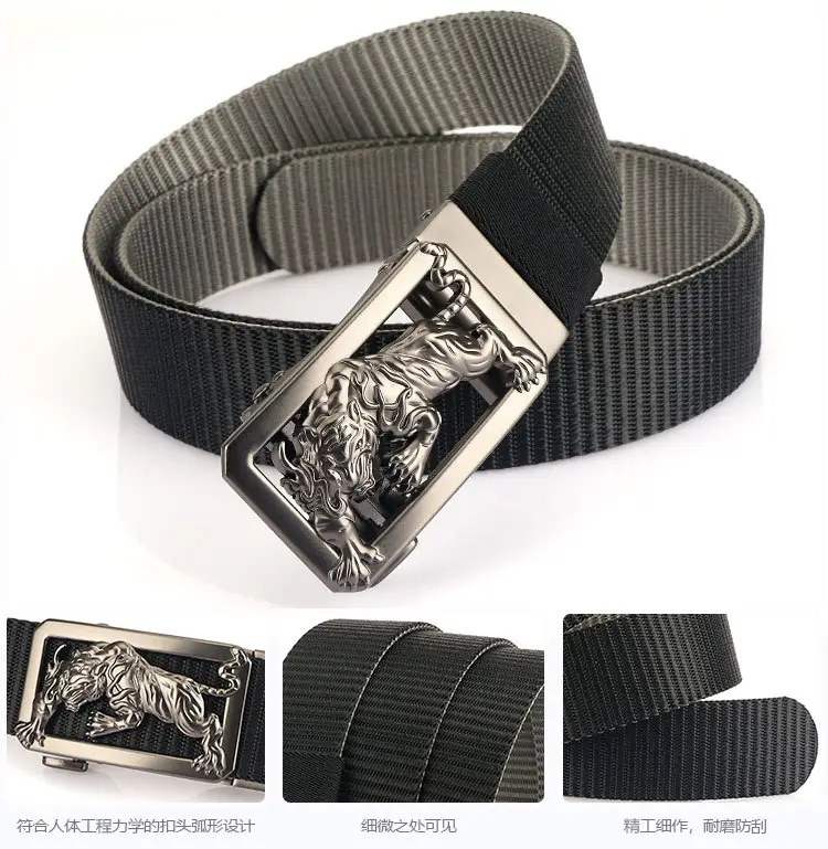 Men Green Embroidered Belt with Silver Buckle — feature 13