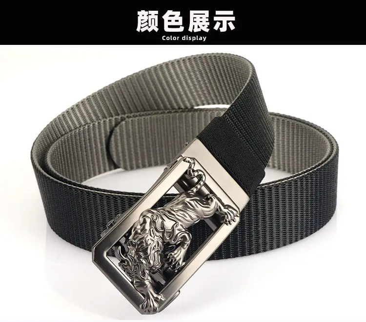 Men Green Embroidered Belt with Silver Buckle — feature 15