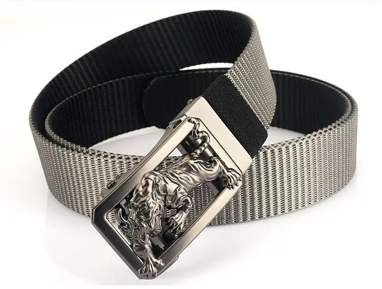 Men Green Embroidered Belt with Silver Buckle — feature 17