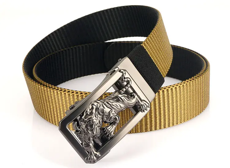 Men Green Embroidered Belt with Silver Buckle — feature 18