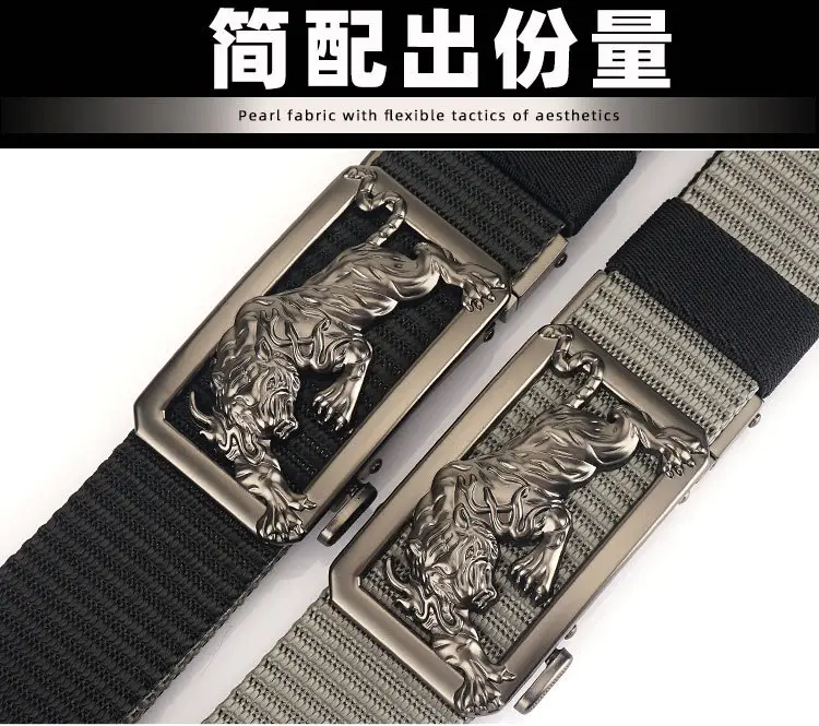 Men Green Embroidered Belt with Silver Buckle — feature 4