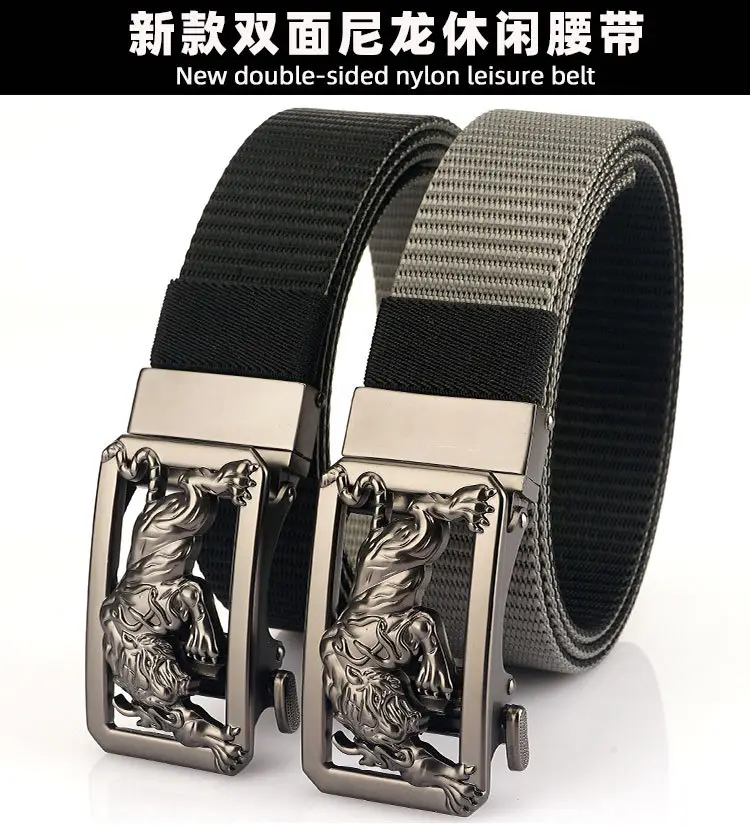 Men Green Embroidered Belt with Silver Buckle — feature 5