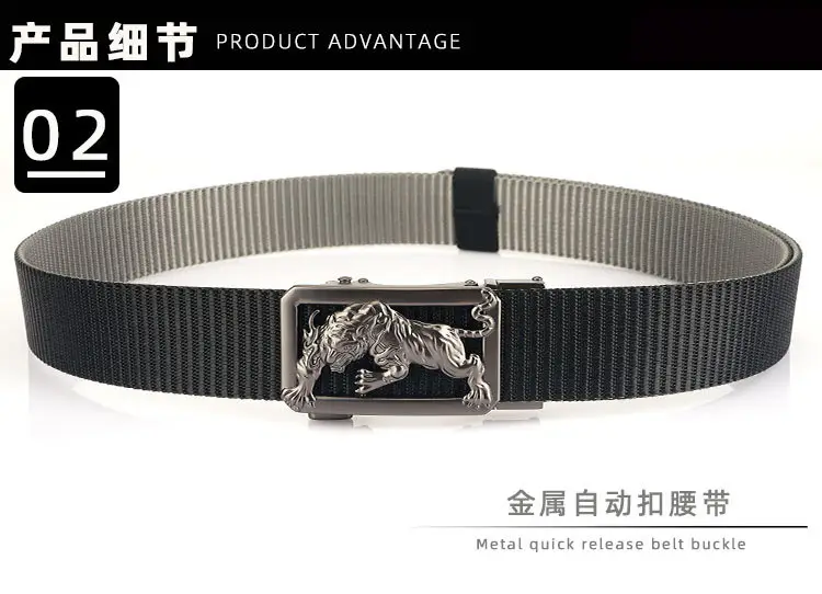 Men Green Embroidered Belt with Silver Buckle — feature 7