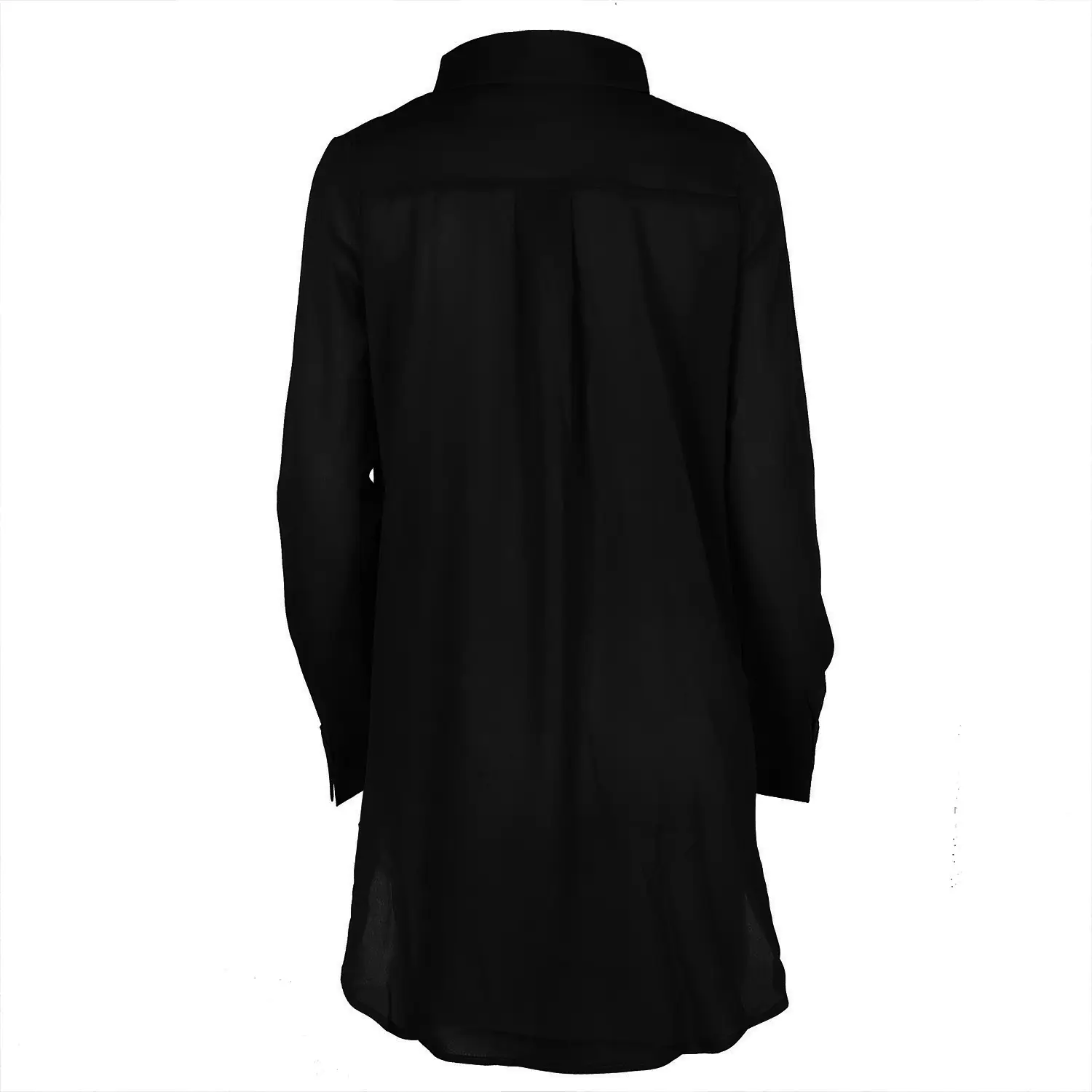 Women Red V-Neck Long Sleeve Chiffon Shirt — feature 13
