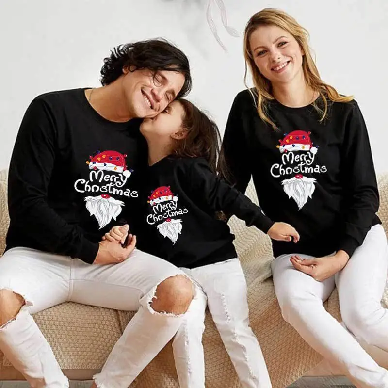 Christmas Men's Sweater Black Round Neck 2022 Winter - Image 3