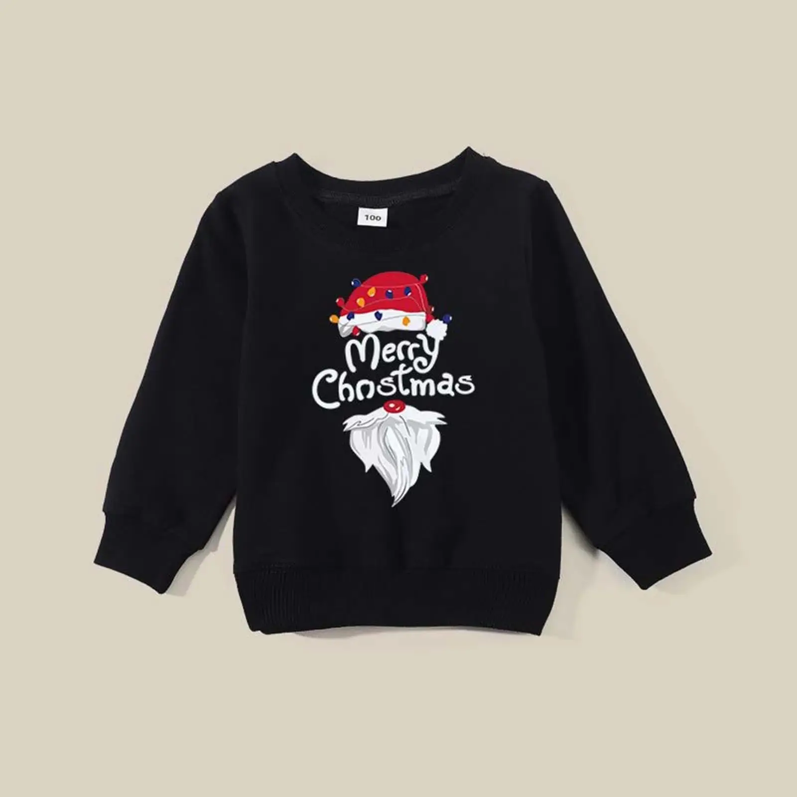 Christmas Men's Sweater Black Round Neck 2022 Winter - Image 4