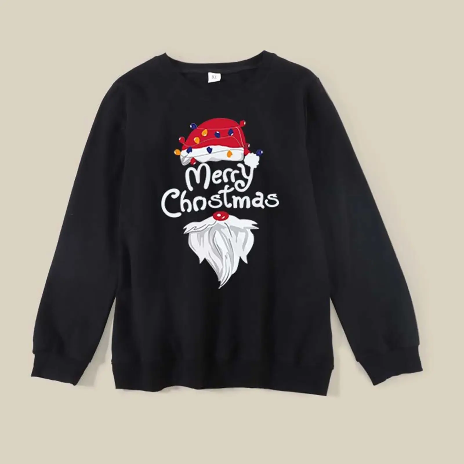 Christmas Men's Sweater Black Round Neck 2022 Winter - Image 5