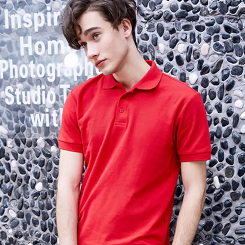 220g Pure Cotton Lapel Polo Shirt for Men & Boys