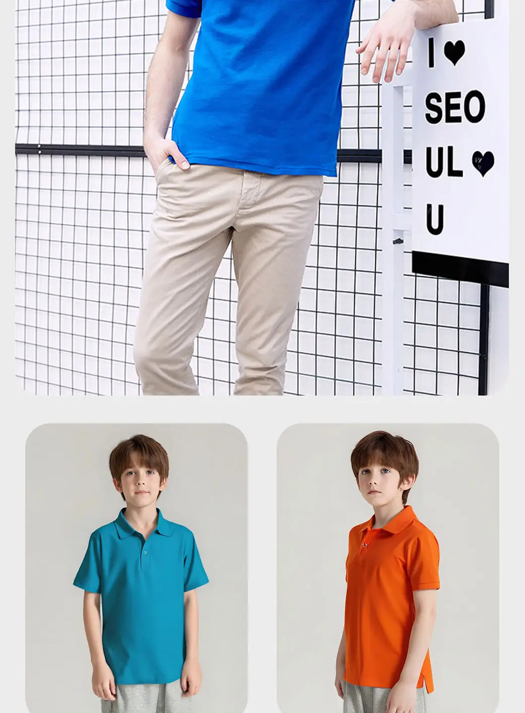 220g Pure Cotton Lapel Polo Shirt for Men & Boys — feature 10