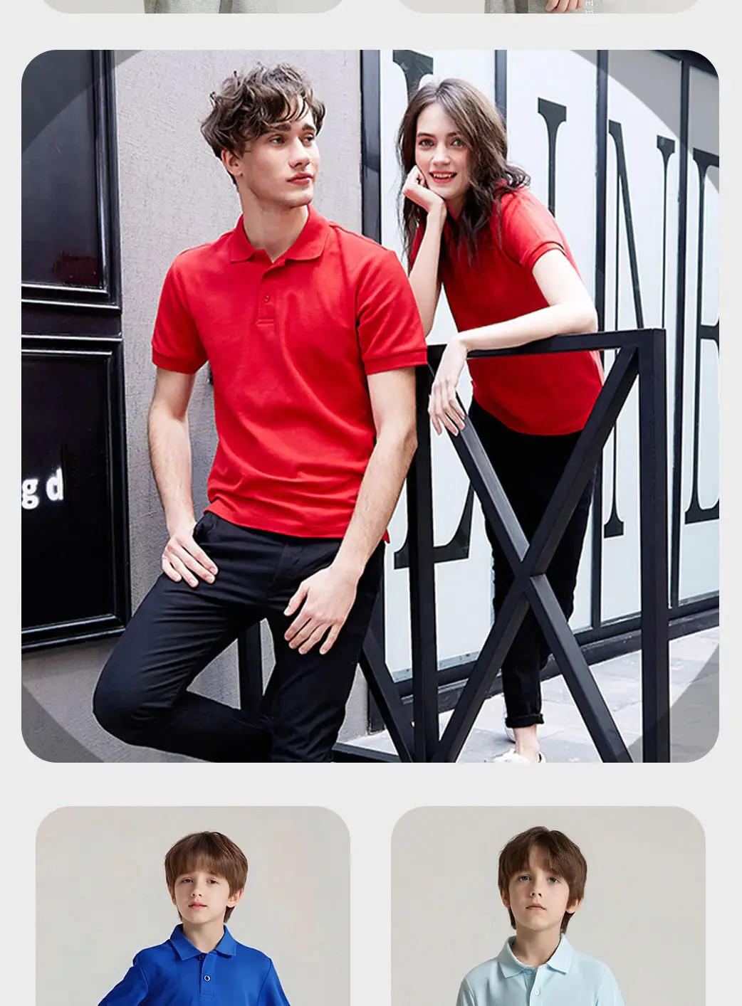 220g Pure Cotton Lapel Polo Shirt for Men & Boys — feature 11