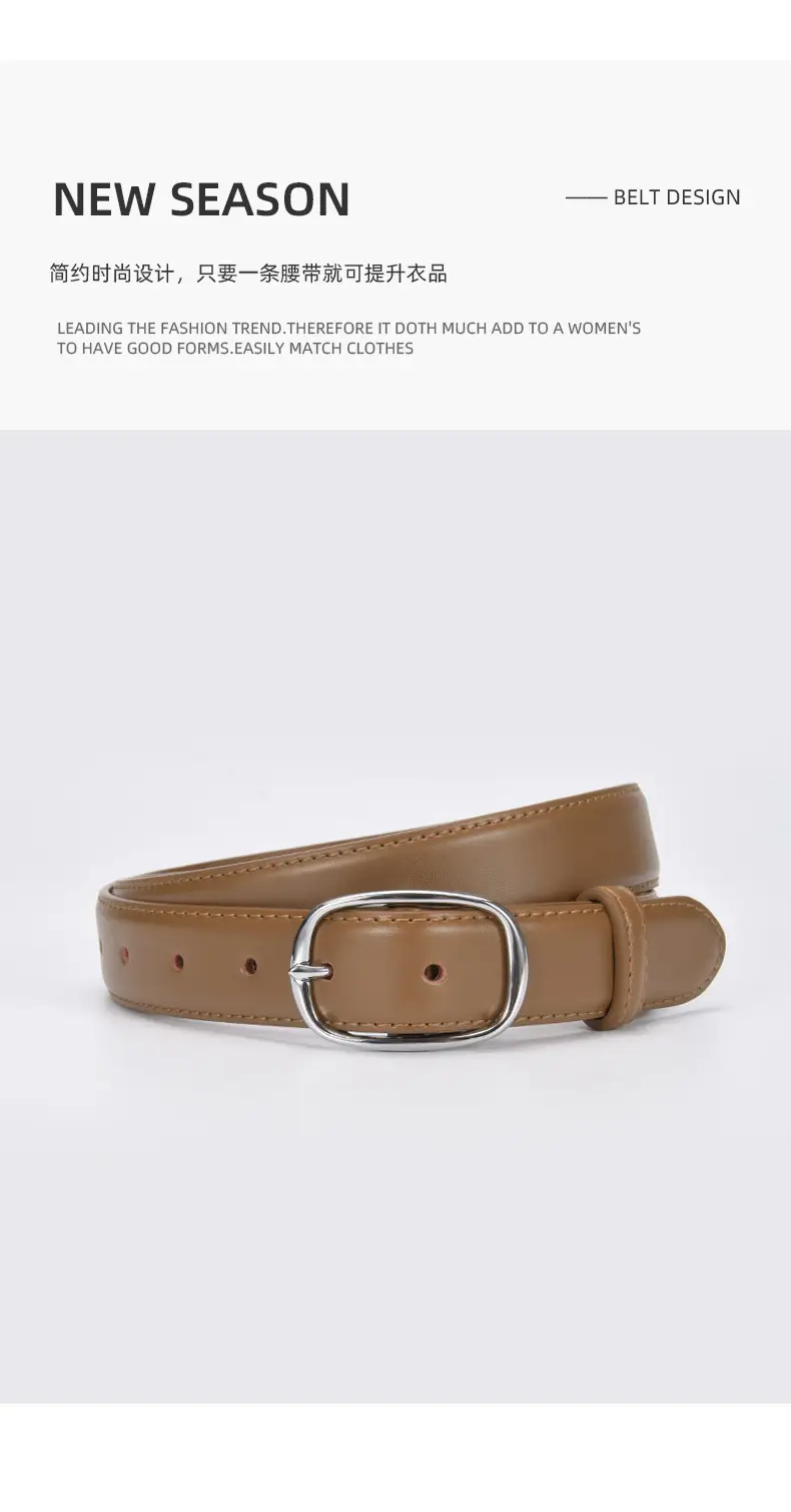 Vintage Leather Belt White Buckle Wide Adjustable — feature 15