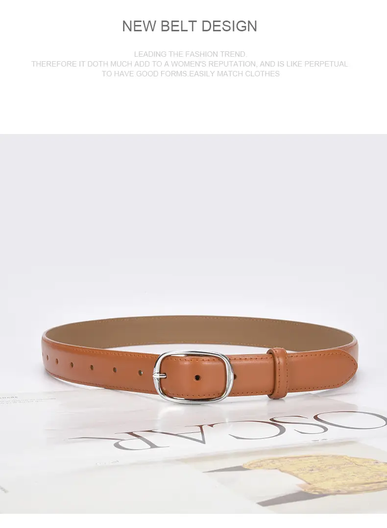 Vintage Leather Belt White Buckle Wide Adjustable — feature 21