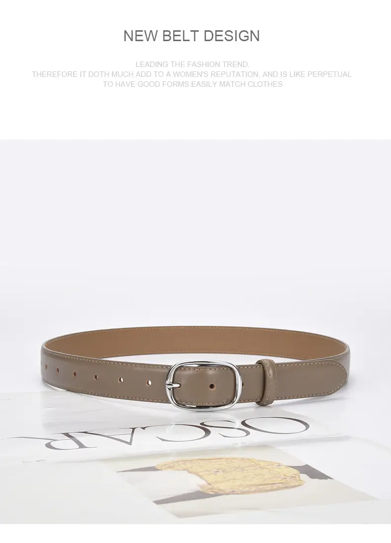 Vintage Leather Belt White Buckle Wide Adjustable — feature 22