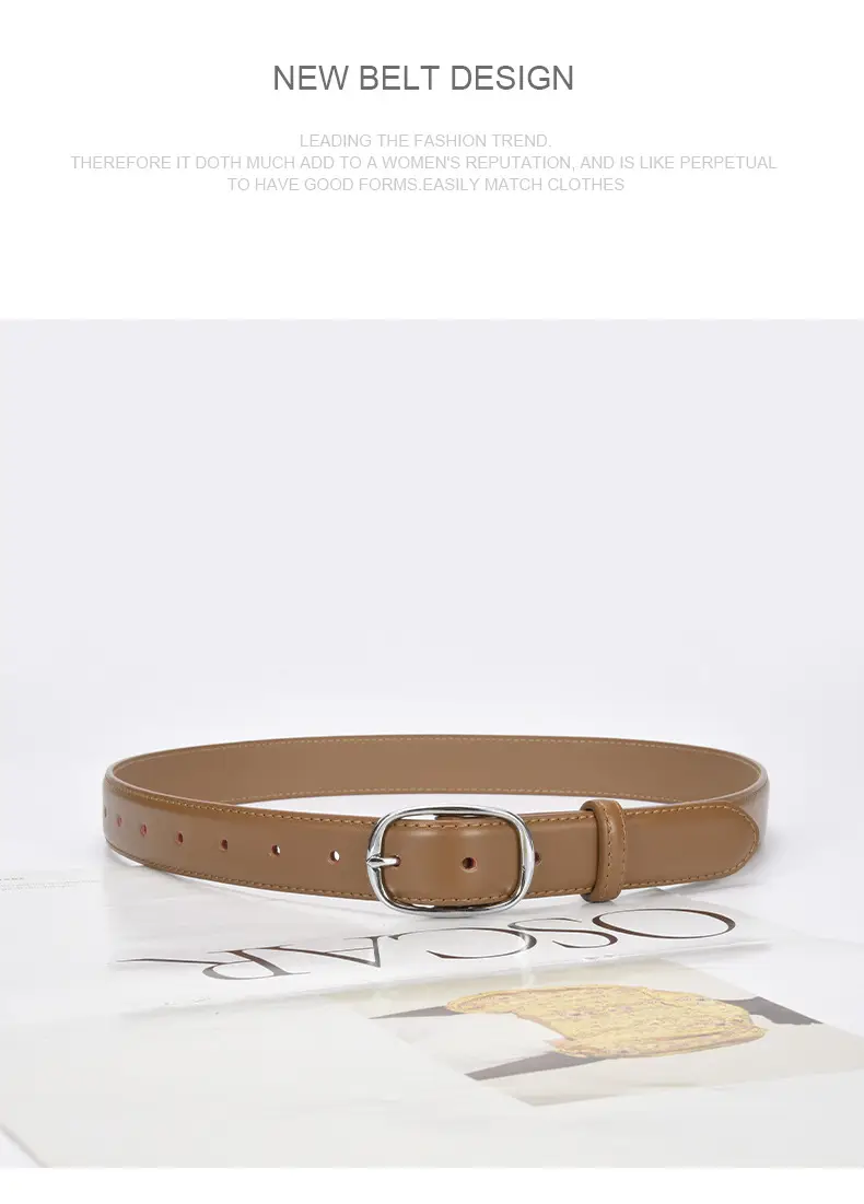Vintage Leather Belt White Buckle Wide Adjustable — feature 23