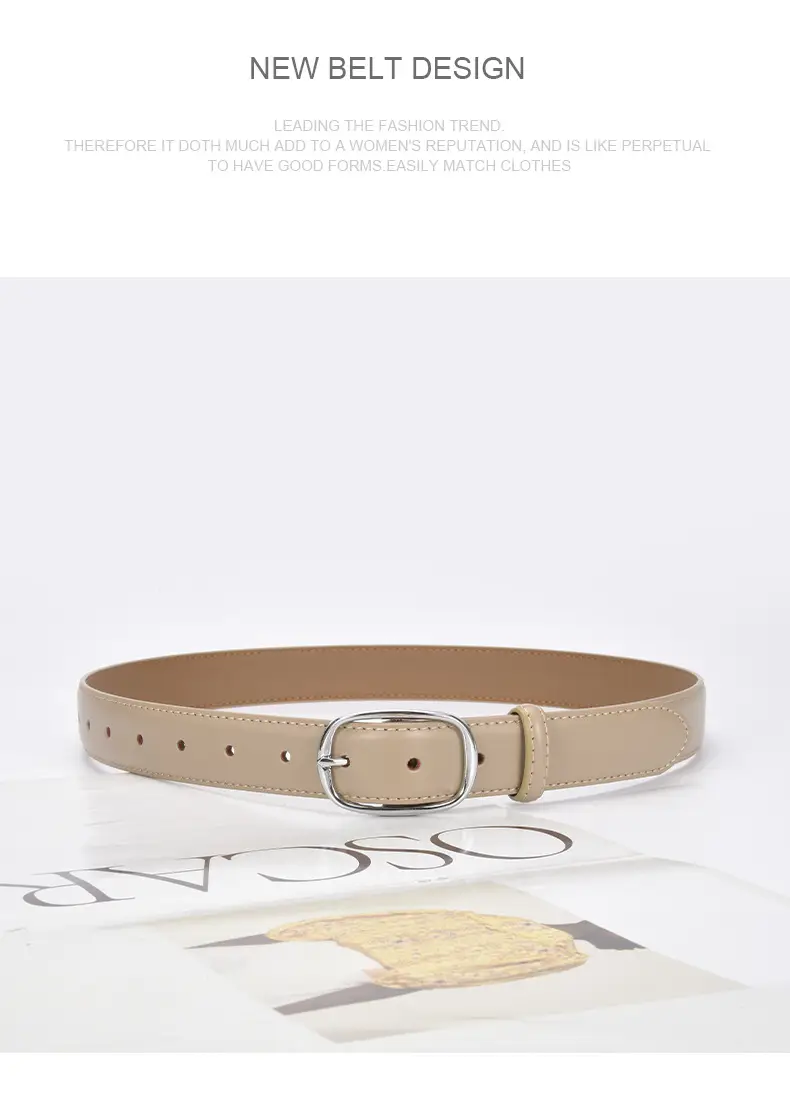 Vintage Leather Belt White Buckle Wide Adjustable — feature 24